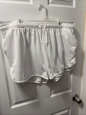 Athletic Works White Women's Mesh Drawstring Athletic Shorts